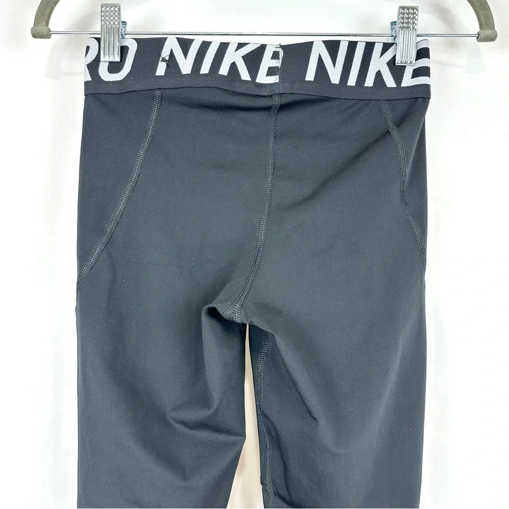 Nike Pro Dri Fit Women’s Sz S Black Activewear Compression Tights Mesh Hem Pants - Picture 5 of 13